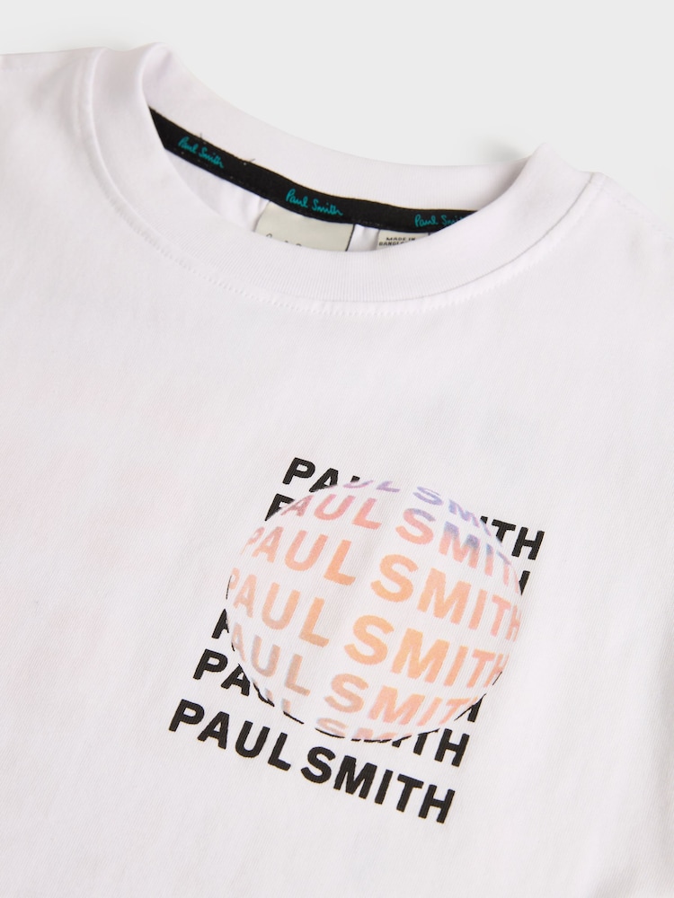 Weiß - Paul Smith Junior – kurzärmliges, übergroßes T-Shirt mit ikonischem Print für Jungen - Bild 7 von 7 Weiß - Paul Smith Junior – kurzärmliges, übergroßes T-Shirt mit ikonischem Print für Jungen - Bild 7 von 7
