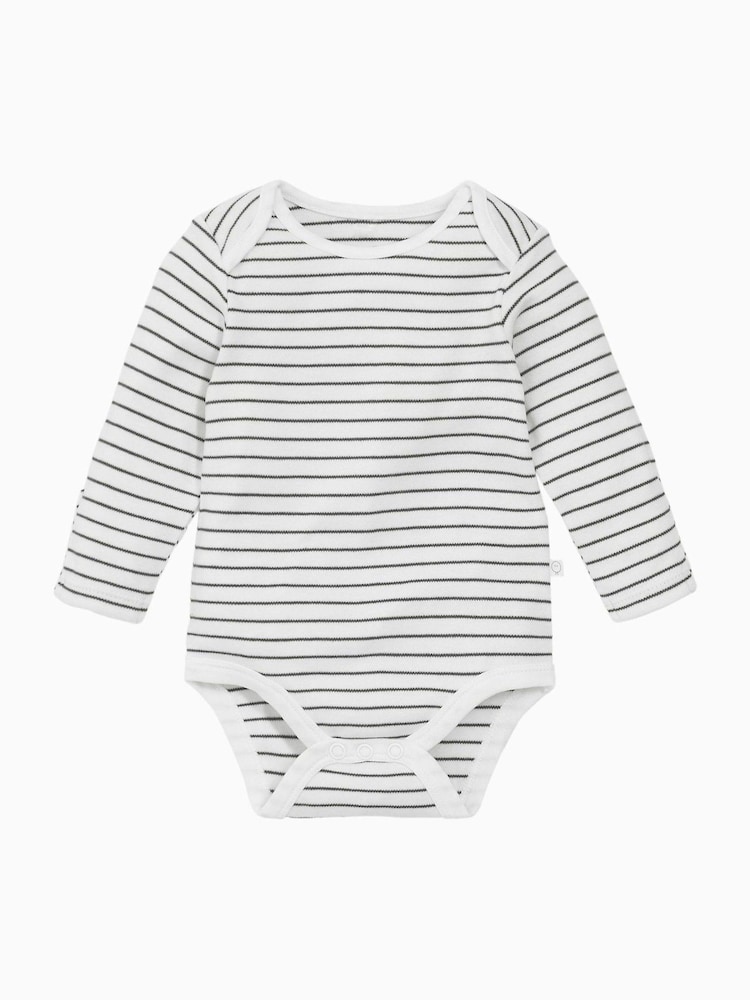 MORI Organic Cotton & Bamboo Long Sleeve Envelope Neckline Bodysuit - Image 1 of 2