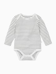 Grau/weiß - Mori – langärmeliger Body mit eckigem Ausschnitt - Bild 4 von 7