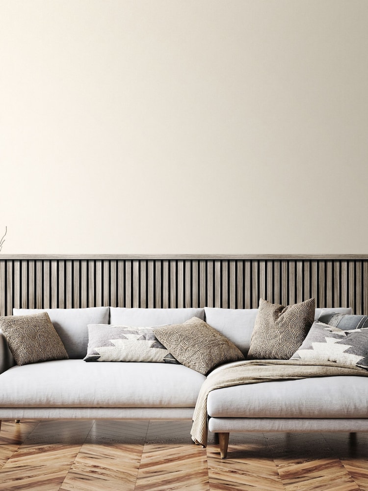 Hoopla Walls Silver Oak Wood Slat Texture Wallpaper - Image 1 of 2