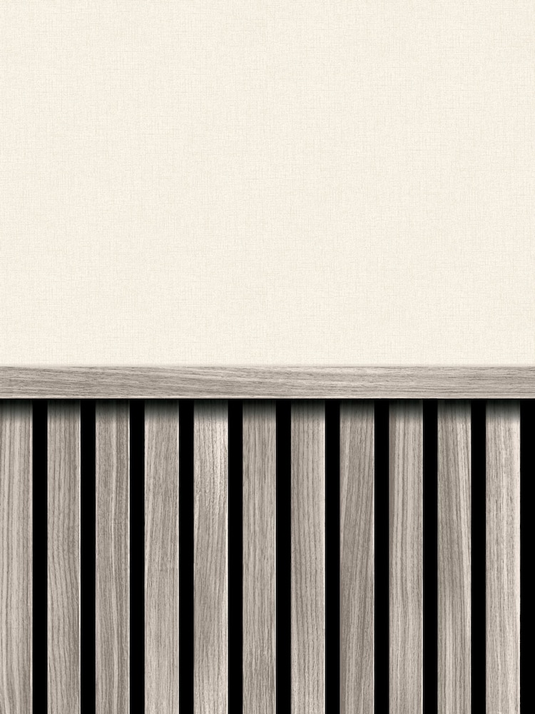 Hoopla Walls Silver Oak Wood Slat Texture Wallpaper - Image 2 of 2
