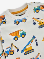 JoJo Maman Bébé Natural Transport Printed Sweatshirt - Image 2 of 2
