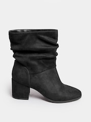 Yours Curve Black Wide Fit Slouch Ankle Micro Boots - Image 1 of 4