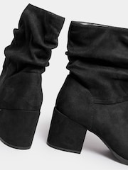 Yours Curve Black Wide Fit Slouch Ankle Micro Boots - Image 3 of 4
