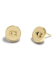 COACH Signature Coin Stud Earrings - Image 1 of 2