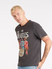 Amplified Grey The Beatles Lonely Hearts 100% Cotton T-Shirt - Image 3 of 4