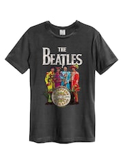 Amplified Grey The Beatles Lonely Hearts 100% Cotton T-Shirt - Image 4 of 4