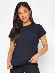 PixieGirl Petite Grey Basic Short Sleeve Pocket T-Shirts 2 Pack - Image 3 of 5