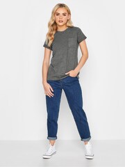 PixieGirl Petite Grey Basic Short Sleeve Pocket T-Shirts 2 Pack - Image 4 of 5