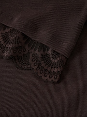 Name It Brown Lace Trim long Sleeve Top - Image 3 of 3