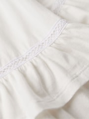Superdry White 50s Lace Bandeau Mini 100% Cotton Dress - Image 5 of 5