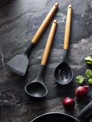 Black Set of 3 Bronx Cooking Utensils Set - Image 1 of 2