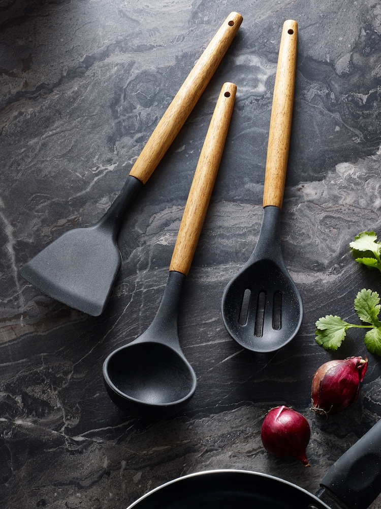 Black Set of 3 Bronx Cooking Utensils Set - Image 1 of 2