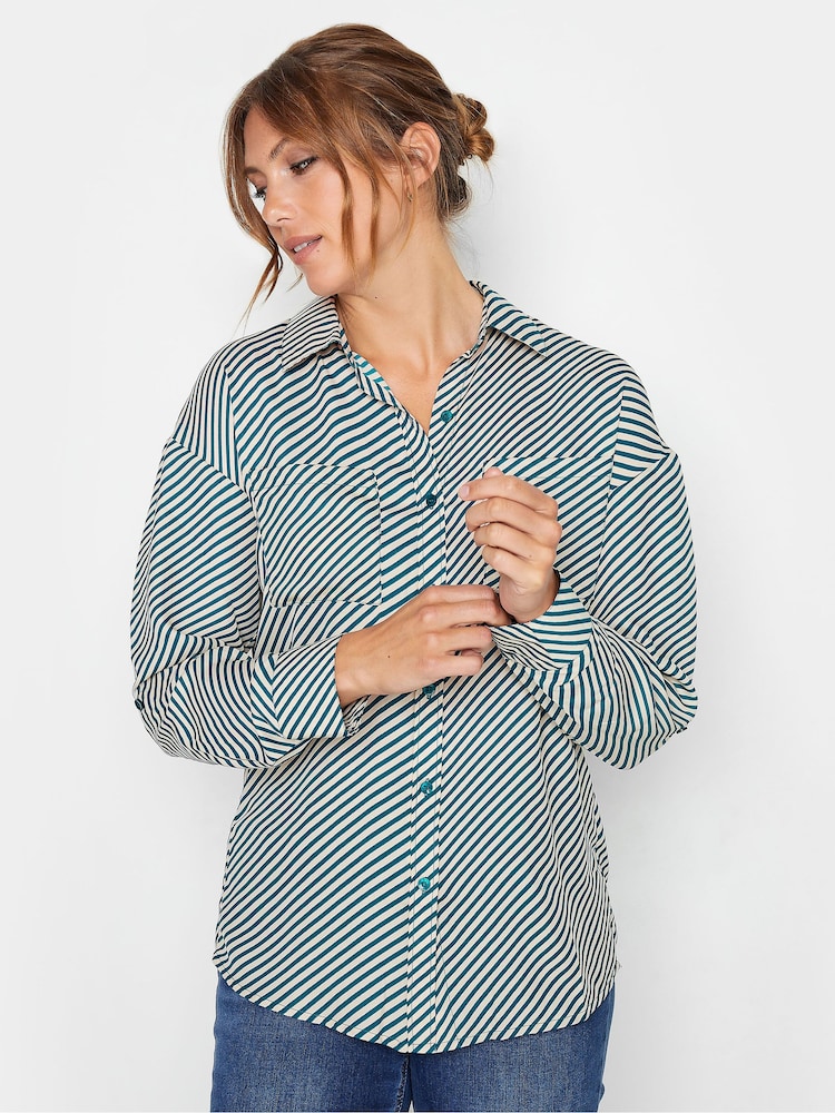 Long Tall Sally Blue Stripe Shirt - Image 4 of 4