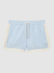 Reiss Soft Blue/White Surf Drawstring Contrast Swim Shorts - Image 2 of 4