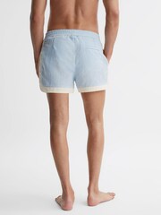 Reiss Soft Blue/White Surf Drawstring Contrast Swim Shorts - Image 4 of 4