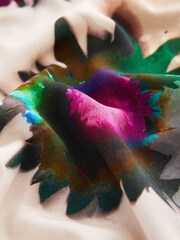 Cream/lila - Blommig Lätt Morgonrock - Bild 6 av 6