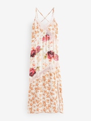 Pink Floral Viscose Lace Nightie - Image 7 of 8