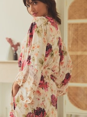 Pink Roses Viscose Lace Dressing Gown - Image 5 of 5