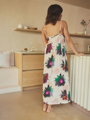 Cream/Purple Floral Viscose Slip - Image 3 of 6