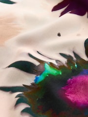 Cream/Purple Floral Viscose Slip - Image 6 of 6