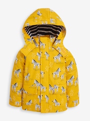 JoJo Maman Bébé Mustard Kids' Zebra Print Waterproof Jacket - Image 1 of 5