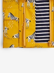 JoJo Maman Bébé Mustard Kids' Zebra Print Waterproof Jacket - Image 3 of 5