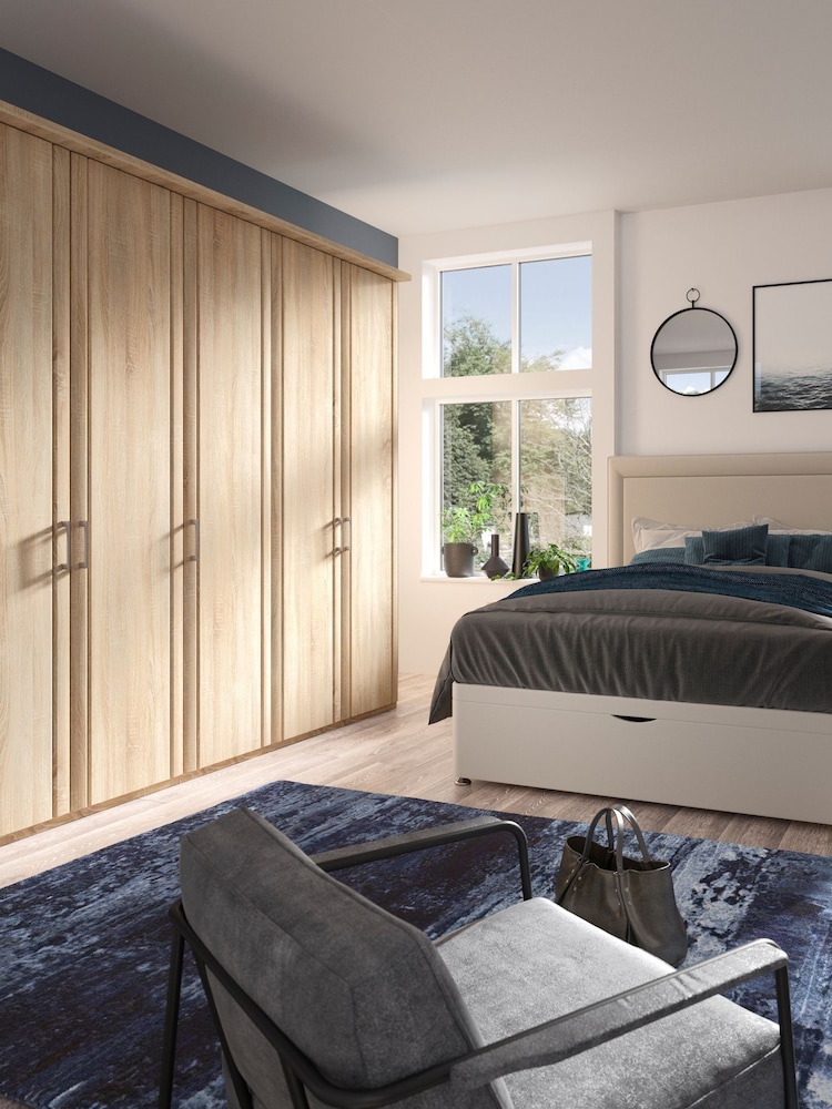 Wiemann Rustic oak Torquay Wood Semi Fitted 5 Door Wardrobe - Image 1 of 4