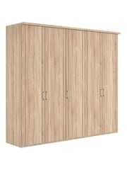 Wiemann Rustic oak Torquay Wood Semi Fitted 5 Door Wardrobe - Image 2 of 4