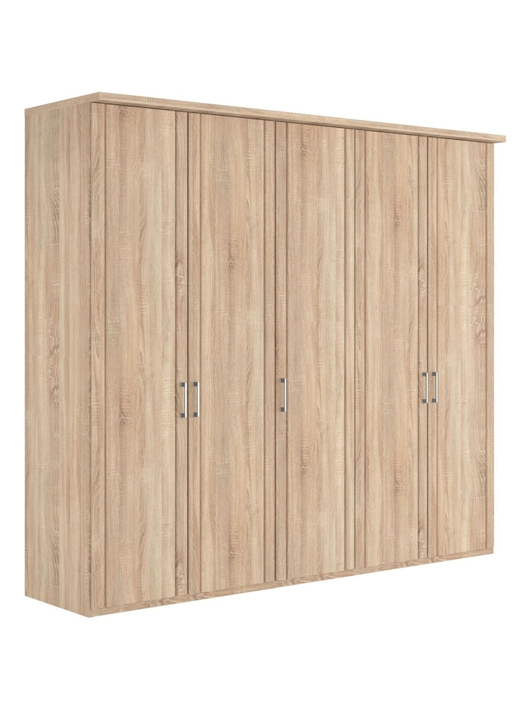 Wiemann Rustic oak Torquay Wood Semi Fitted 5 Door Wardrobe - Image 2 of 4