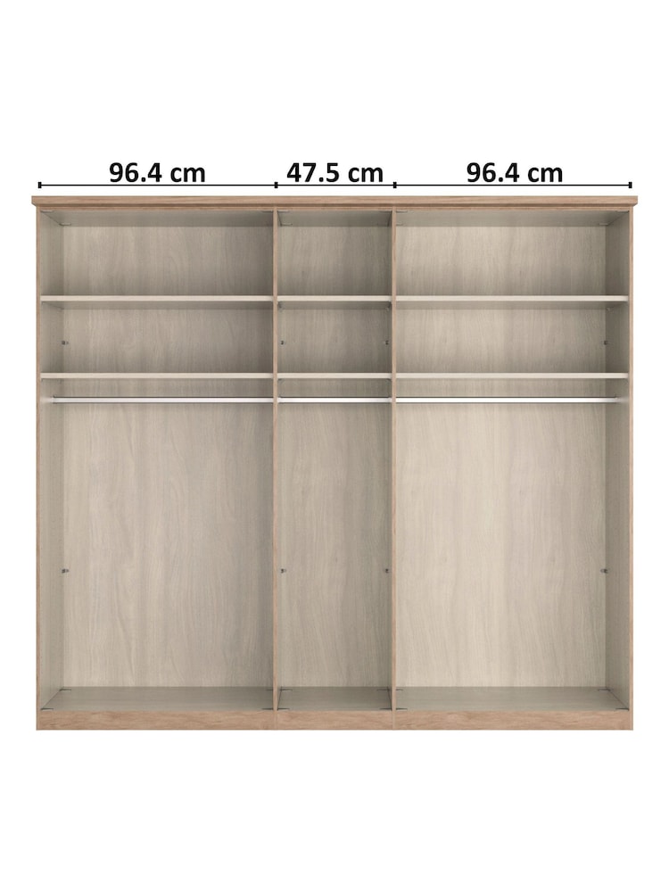 Wiemann Rustic oak Torquay Wood Semi Fitted 5 Door Wardrobe - Image 4 of 4