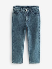 Teal Blue Cotton Mom Jeans With Elasticated Waist (3-16yrs) - Image 1 of 3