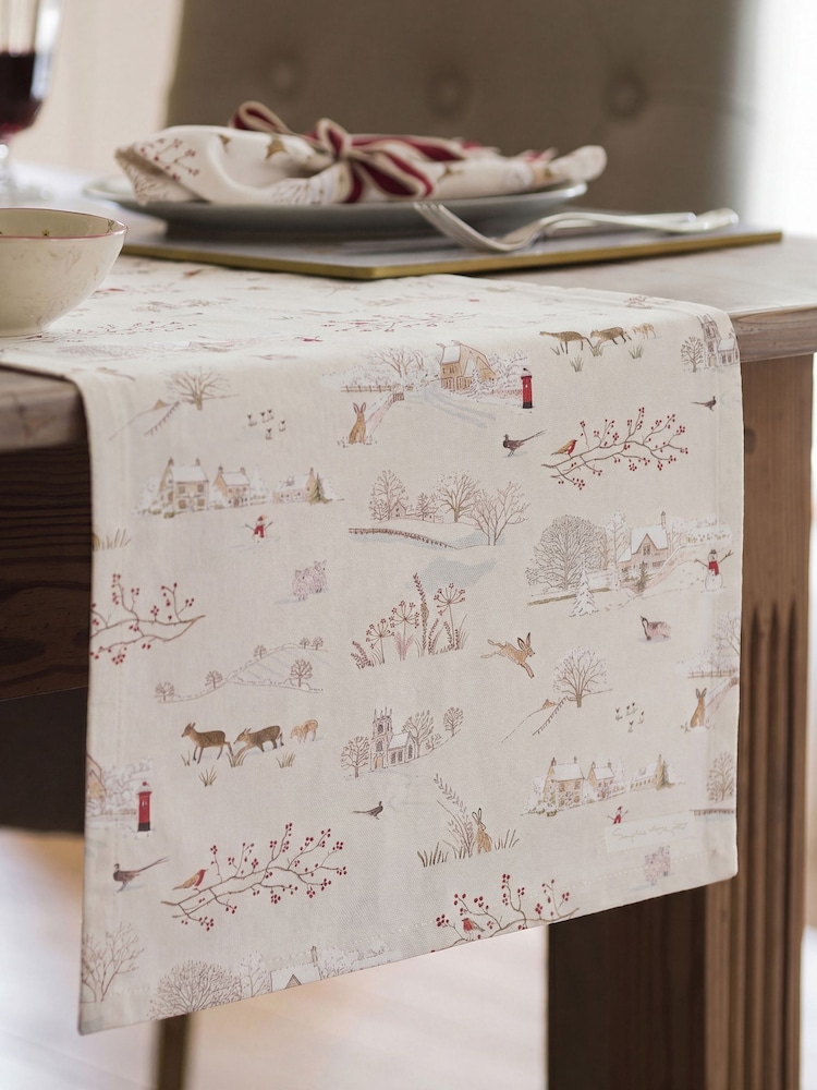 Sophie Allport White Snowy Village Table Runner - Image 1 of 2
