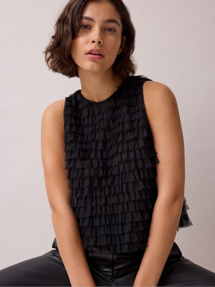 Ro&Zo Tulle Ruffle Shell Top - Εικόνα 2 από 5