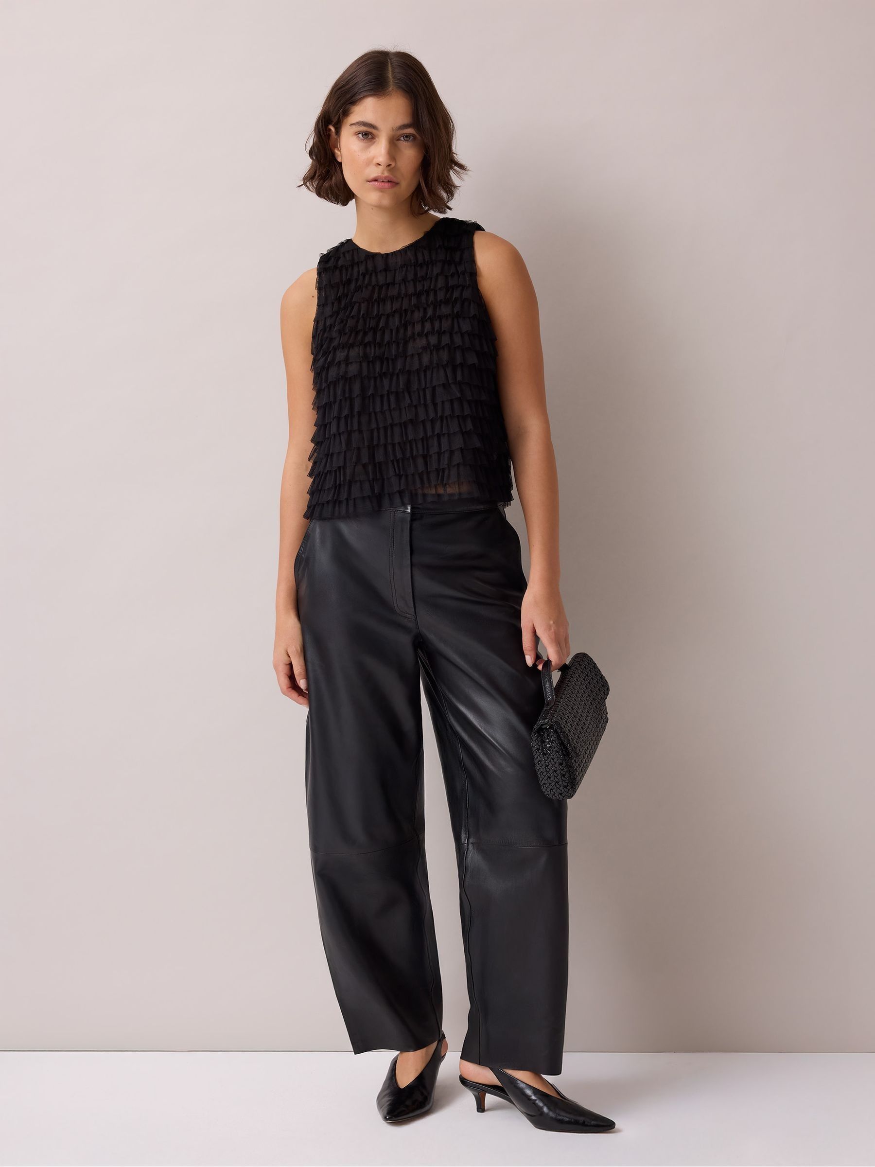 Buy Ro&Zo Black Tulle Ruffle Shell Top from Next Singapore