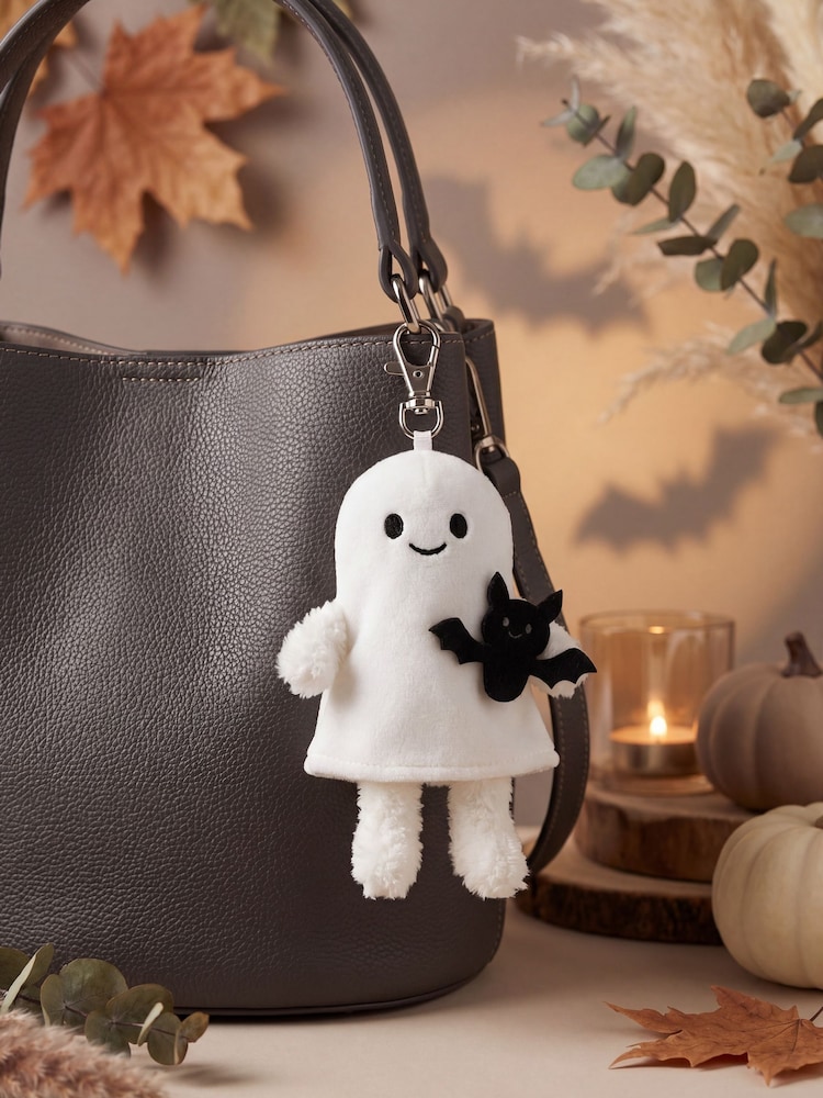 Keel Toys White 10cm Keeleco Ghost Bag Charm - Image 1 of 1