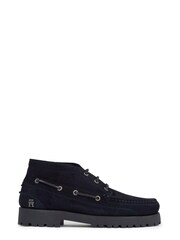 Tommy Hilfiger Blue Classic Suede Boat Boots - Image 1 of 4