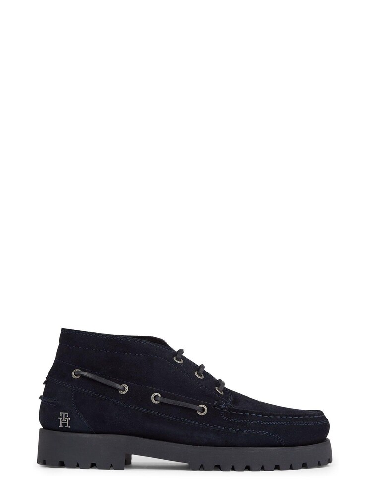 Tommy Hilfiger Blue Classic Suede Boat Boots - Image 1 of 4