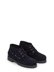 Tommy Hilfiger Blue Classic Suede Boat Boots - Image 2 of 4
