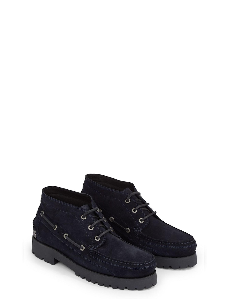 Tommy Hilfiger Blue Classic Suede Boat Boots - Image 2 of 4