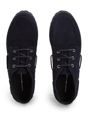 Tommy Hilfiger Blue Classic Suede Boat Boots - Image 3 of 4