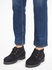 Tommy Hilfiger Blue Classic Suede Boat Boots - Image 4 of 4