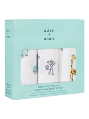 Джем в стиле джунглей - Aden + Anais 100% Хлопковые квадраты из муслина 3 Набор - Изображение 1 4