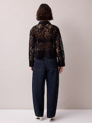 Ro&Zo Black Lace And Satin Trim Shirt - Image 6 of 6