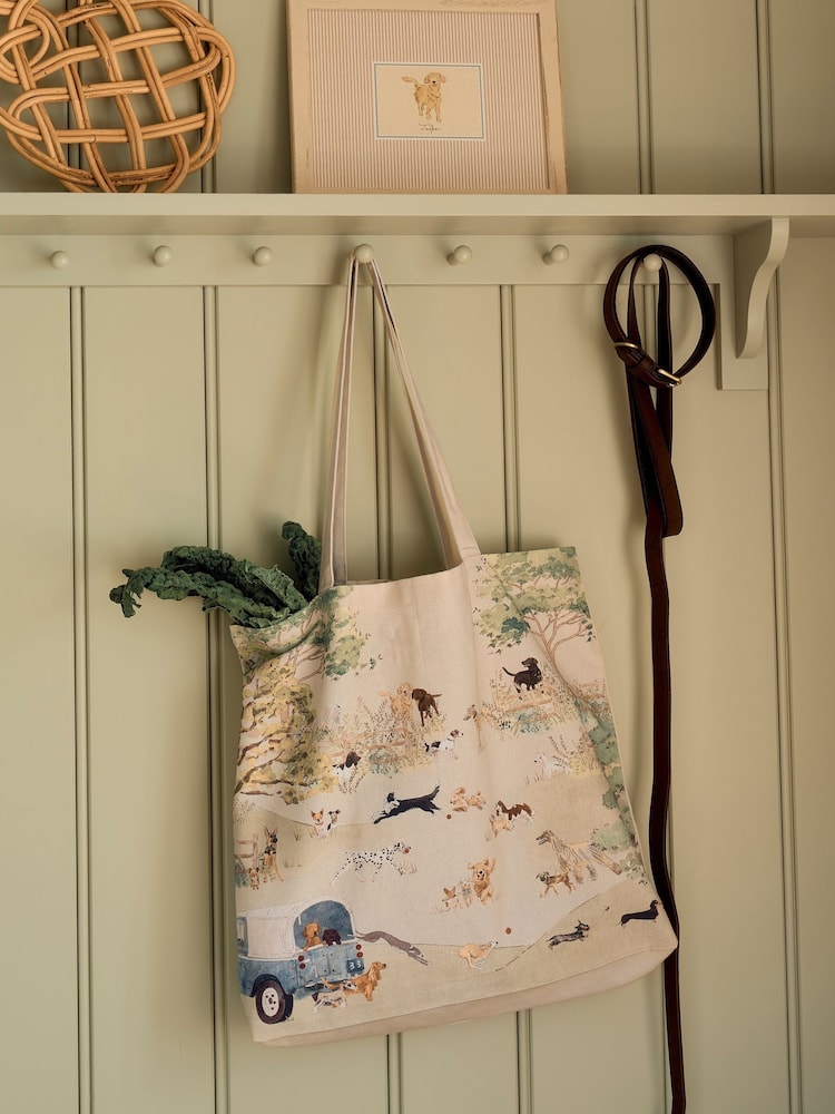 Sophie Allport Green Tails & Trails Tote Bag - Image 1 of 2 Sophie Allport Green Tails & Trails Tote Bag - Image 1 of 2