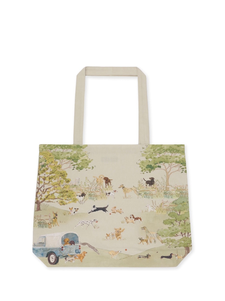 Sophie Allport Green Tails & Trails Tote Bag - Image 2 of 2 Sophie Allport Green Tails & Trails Tote Bag - Image 2 of 2