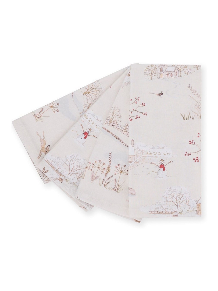 Sophie Allport Set of 4 Snowy Village Napkins - صورة 2 من 2