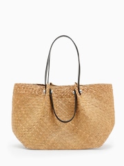 AllSaints Cream Allington Straw Tote Bag - Image 6 of 6