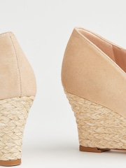 LK Bennett Neutral Espadrille Eevi Round Toe Pumps - Image 3 of 3