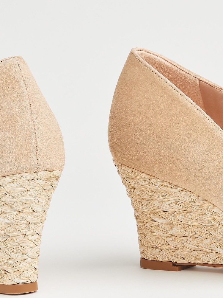LK Bennett Neutral Espadrille Eevi Round Toe Pumps - Image 3 of 3